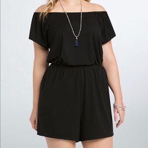 Black Off Shoulder Romper